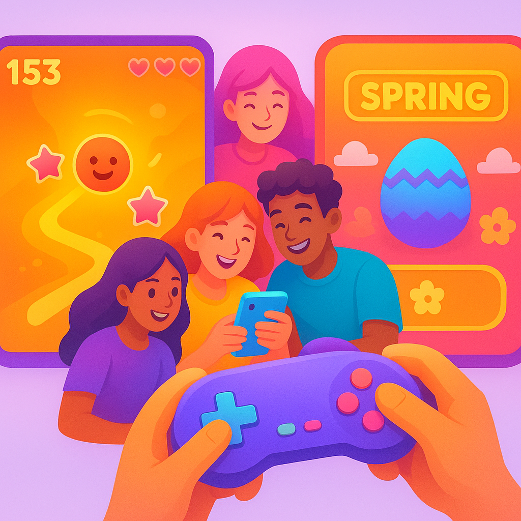 PulseArcade hero — vibrant gameplay collage